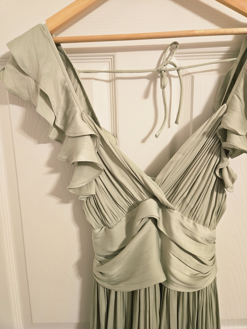 Mable Light Green Ruffle Mini Dress Size Large - Picture 4 of 6